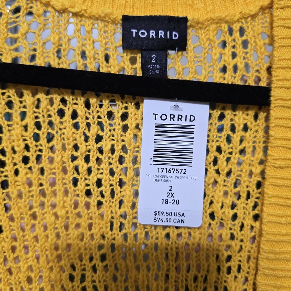 torrid Mustard Yellow Open-Front Knit Cardigan - Picture 6 of 8
